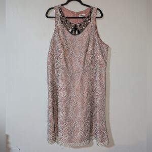 24W Lovely by Adrianna Papell Lace Embellished Dress